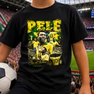 PELÉ póló gyerek és felnőtt méretekben, fekete, fehér