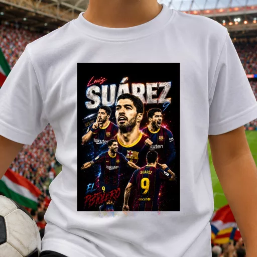 SUAREZ póló gyerek és felnőtt méretekben, fekete, fehér