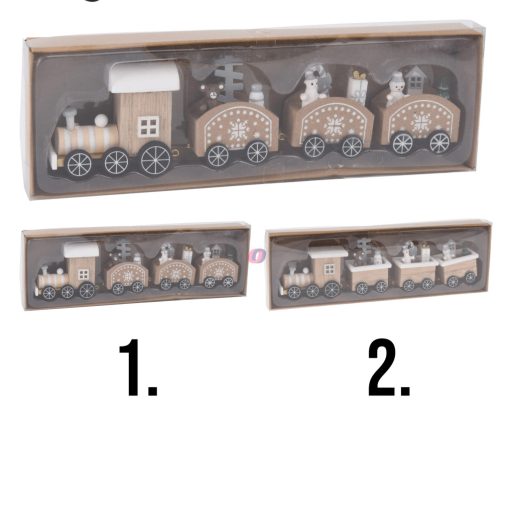 Prémium karácsonyi vonat fa 25 cm arany kivitel 2 féle