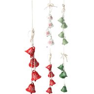 Csengő girland – 4 db csengővel, 38 cm, 4 színben