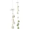 Négyszögletű csengő girland – 4 db csengővel, arany mintával, 38 cm