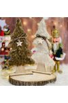 Karácsonyi fenyőfa műszőrme díszítéssel – 37 cm, 2 színben