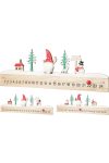 Fa adventi kalendárium manó  mintával – 40 cm, 2 féle design