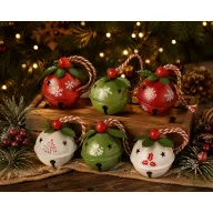 6 részes fém harang függődísz szett 5x5 cm