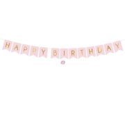   Girland felirattal "Happy Birthday" papír 15x175cm rózsaszín