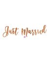 Girland felirattal "Just Married" papír 20x77cm rosegold