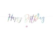   Girland felirattal "Happy Birthday" papír 16,5x62cm színjátszó