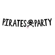   Girland felirattal "Pirates Party" papír 14x100cm fekete