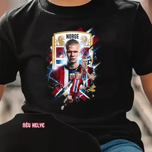 Haaland mintás póló egyedi névvel, gyerek és felnőtt méretekben World Cup