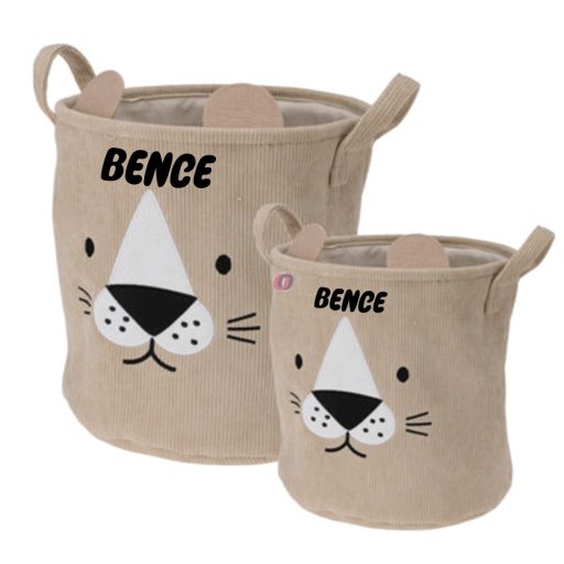 Játéktároló szett, egyedi névvel 2db-os, bézs