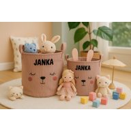 Játéktároló szett, egyedi névvel 2db-os, mályva Játéktároló szett, egyedi névvel 2db-os, mályva