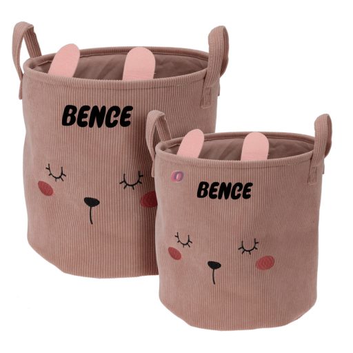 Játéktároló szett, egyedi névvel 2db-os, mályva