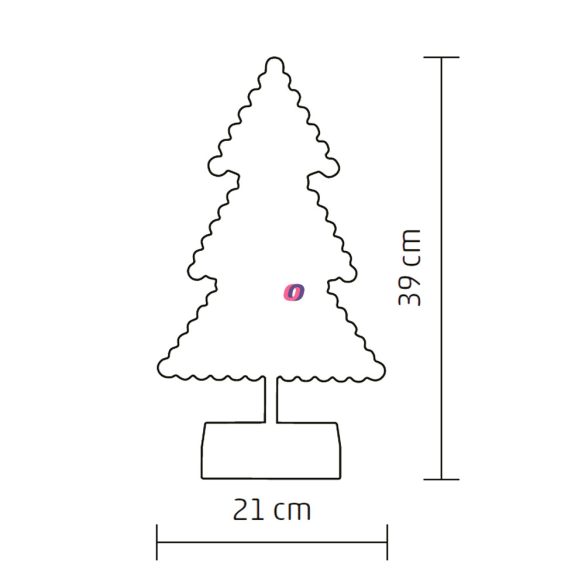 HOME LED-es asztali dísz, fenyőfa, 4,5V KAD 19 PINE
