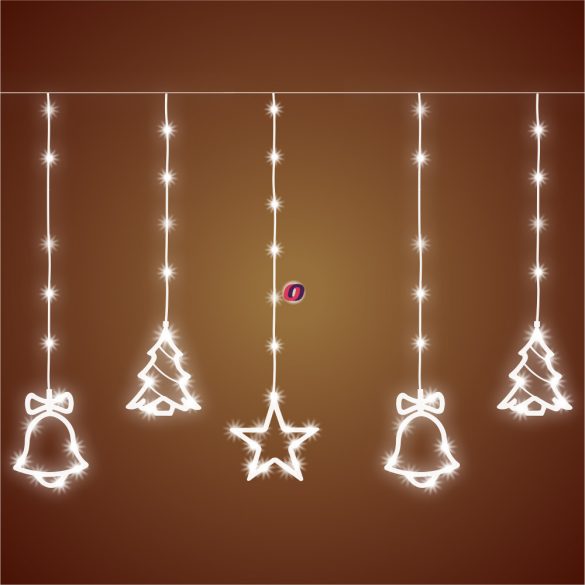 HOME Micro-LED-es, figurás fényfüggöny hidegf. 186 LED KAF 11/WH