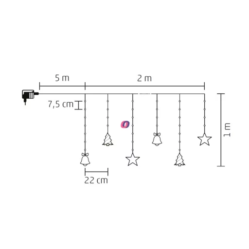 HOME Micro-LED-es, figurás fényfüggöny hidegf. 186 LED KAF 11/WH