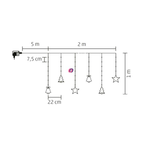 HOME Micro-LED-es, figurás fényfüggöny hidegf. 186 LED KAF 11/WH