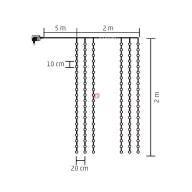   Karácsonyi fényfüggöny 2x2 m 200 DOT LED melegfehér kültéri/beltéri 8 mód