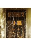 Kültéri fényfüggöny, 2x1m melegfehér 210 LED IP44