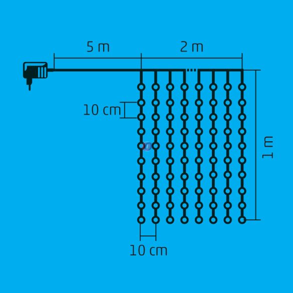 HOME LED-es jégcsap fényfüggöny, 2x1m hidegfehér kültéri KAF 210LC