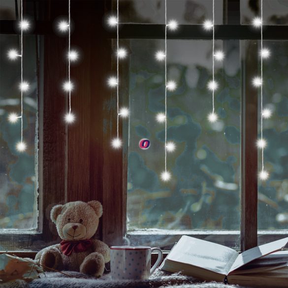 HOME LED-es beltéri jégcsap fényfüggöny 81cm 50 LED hidegfehér beltéri KAF 50C LED/WH