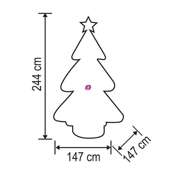 Felfújható karácsonyfa LED projektorral 180 cm kültéri IP44
