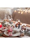 Téli falu házikó LED világítással, színes, kézzel festett 10 cm Mix kivitelben