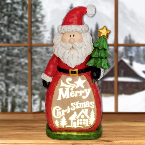 Home LED-es kerámia figura Mikulás KDC 48