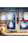 HOME LED-es ablakdísz, hókristály, tapadókorongos, 3V hidegfehér KID 331/WH