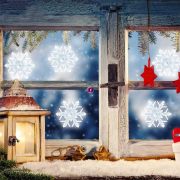   HOME LED-es ablakdísz, hókristály, tapadókorongos, 3V hidegfehér KID 331/WH
