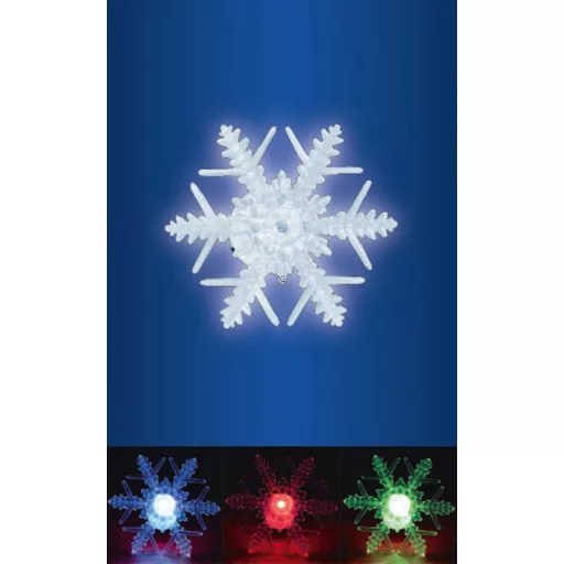HOME LED-es ablakdísz, hókristály, tapadókorongos, 3V színváltó KID 331