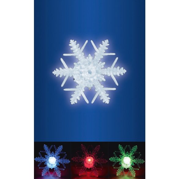 HOME LED-es ablakdísz, hókristály, tapadókorongos, 3V színváltó KID 331
