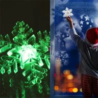   HOME LED-es ablakdísz, hókristály, tapadókorongos, 3V színváltó KID 331