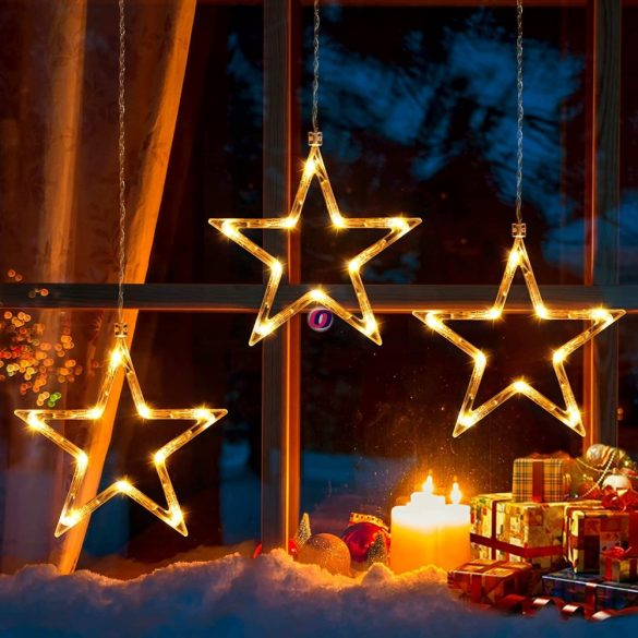 Home LED-es ablakdísz csillag, 19cm, 4,5V KID 411