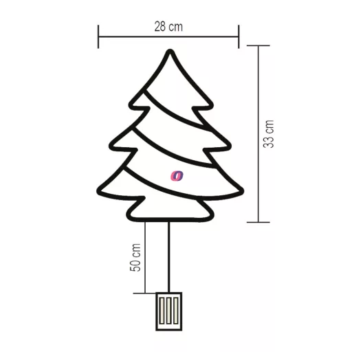 HOME Világító ablakdísz, Fenyő, színes elemes, időzítővel KID 502 B/M