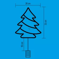  HOME LED ablakdísz fenyőfa 33cm, melegfehlr timer KID 502 B/WW