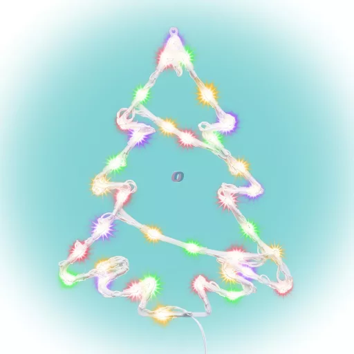 Hálózati fenyőfa ablakdísz LED, színes 33 cm, időzítős KID502M