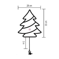   Hálózati fenyőfa ablakdísz LED, színes 33 cm, időzítős KID502M