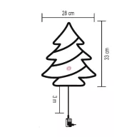   Hálózati fenyőfa ablakdísz LED, melegfehér 33 cm, időzítős KID502WW