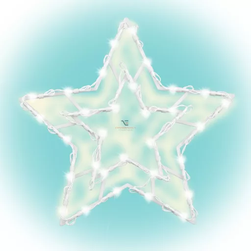 HOME Világító LED ablakdísz, csillag, melegfehér 33cm,  időzítős KID 503 B/WW