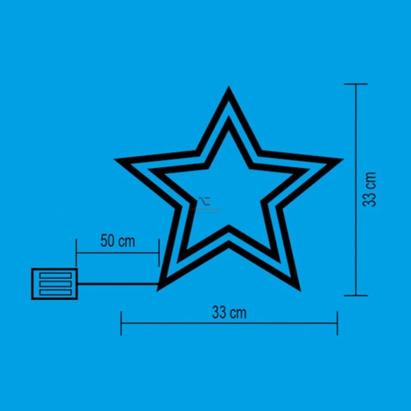 HOME Világító LED ablakdísz, csillag, melegfehér 33cm,  időzítős KID 503 B/WW