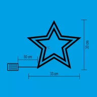   HOME Világító LED ablakdísz, csillag, melegfehér 33cm,  időzítős KID 503 B/WW