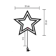   Hálózati csillag ablakdísz LED, színes 33 cm, időzítős KID503M
