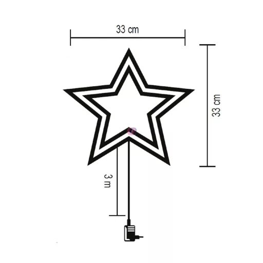 Hálózati csillag ablakdísz LED, színes 33 cm, időzítős KID503M