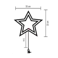   Hálózati csillag ablakdísz LED, melegfehér 33 cm, időzítős KID503WW