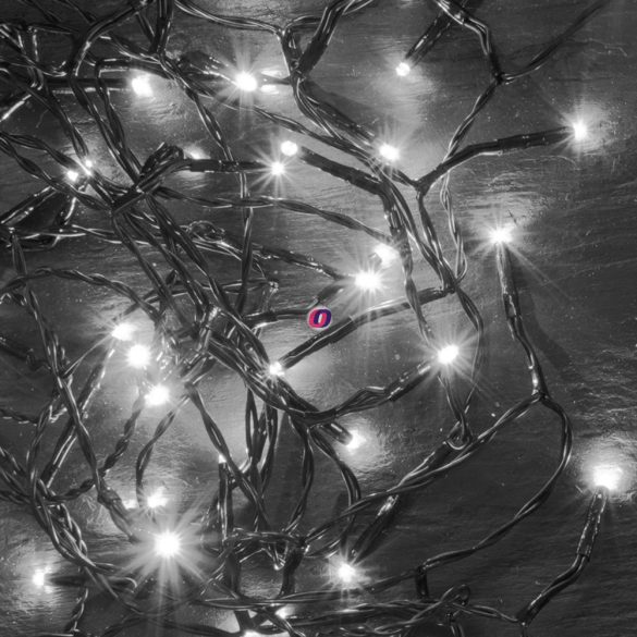 HOME LED-es beltéri fényfűzér, hidegfehér 8m, 100 LED KII 100/WH hálózati adapterrel