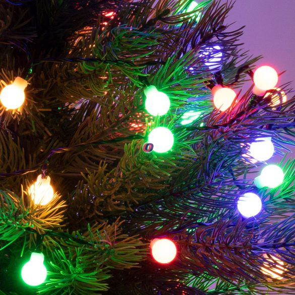 HOME LED-es gömb fényfűzér 16 m, színes 200 LED KII 200B/M hálózati adapterrel