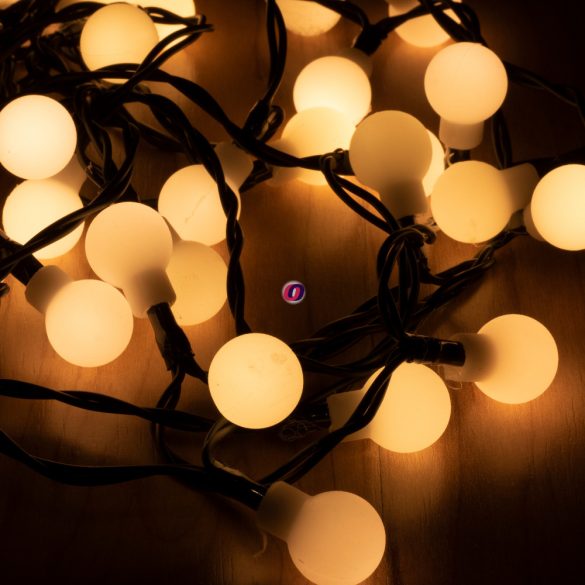 HOME LED-es gömb fényfűzér 50 LED 4m melegfehér beltéri KII 50B/WW hálózati adapterrel