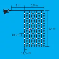   HOME LED-es beltéri fényfüggöny 0,9x1,4m 126LED melegfehér KIN 126C/WW
