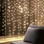 Melegfehér beltéri fényfüggöny 0,9 m széles, 1,4m magas,126 DOT LED