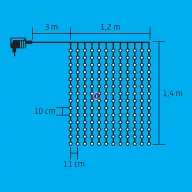   HOME LED-es beltéri fényfüggöny 1,2x1,4m 168LED hidegfehér KIN 168C/WH